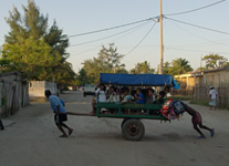 Vente de Photos en ligne, des Photos de Madagascar, tous ensemble sur la route de l ecole en ... charrette, Ravo.Madagascar photo 2014