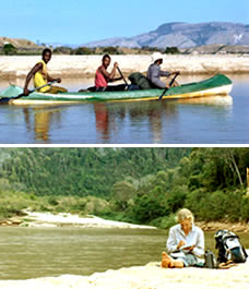 Canoeing on the Manambolo river, Ravo.Madagascar pictures