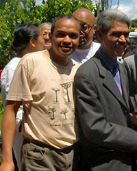 Ravo.Madagascar webmaster Pensee Chretienne et le President du FJKM le Pasteur Irako Andriamahazosoa Ammi, Fenerive Est Madagascar, septembre 2016